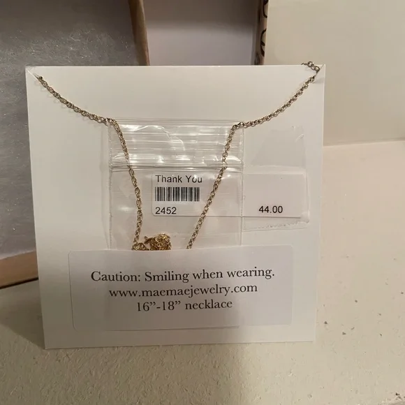 MaeMae Swarovski Crystal 14k gold filled and sterling 16-18” necklace. NWT - Picture 3 of 4